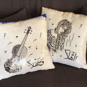 White Sequin Cushion