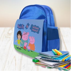 Your child's picture cartoonized with Peppa Pig theme School bag